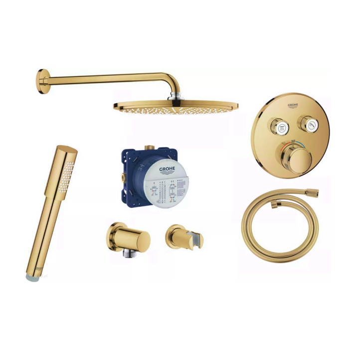Встраиваемый термостатический душ 8 в 1 в комплекте GROHE Rainshower 310, прохладный рассвет