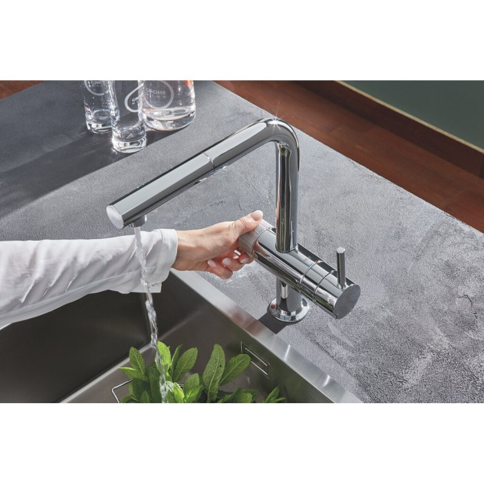 Köök (kraanikauss) segisti väljatõmmatava kraaniga GROHE Blue Pure Minta algkomplekt, 30591000