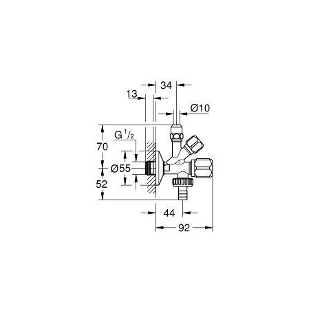 Кемпинг для клапанов GROHE 1/2"" x 3/8"" x 3/4"", 22036000
