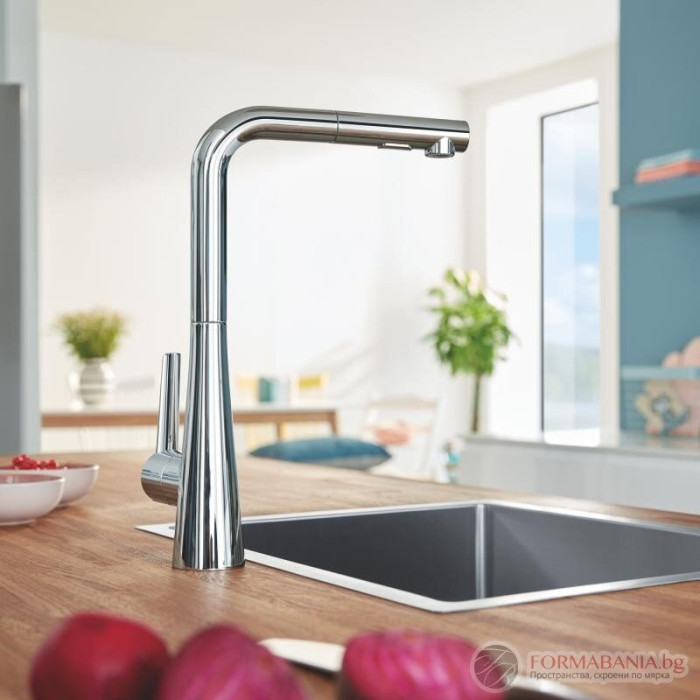 Смеситель для кухни (раковины) с выдвижным шлангом GROHE Zedra, 32553002