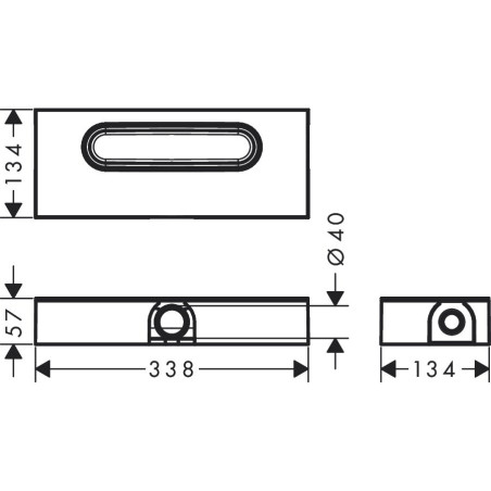 Lower part for the HANSGROHE uBox Universal Base shower drain, 01000180