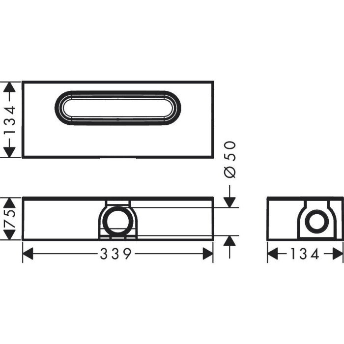 Lower part for the HANSGROHE uBox Universal Base shower drain, 01001180