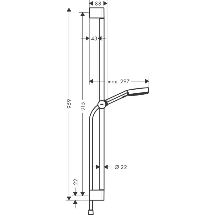 Встраиваемый термостатический душ 6 в 1 в комплекте HANSGROHE Pulsify S 260 2jet