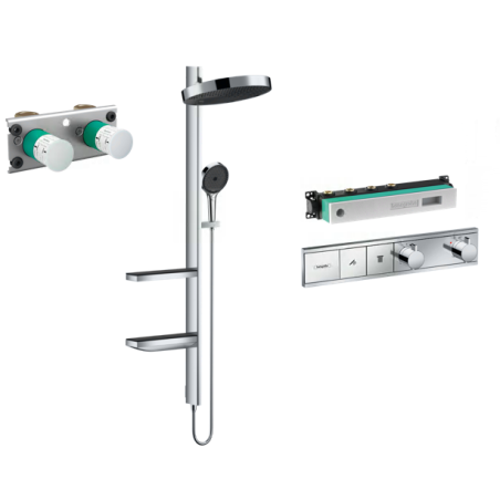 Встраиваемый термостатический душ 4 в 1 комплект HANSGROHE Rainfinity Showerpipe 360 1jet, хром