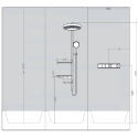 Potinkinis termostaatiline dušš 4 in 1 komplekt HANSGROHE Rainfinity Showerpipe 360 1jet, kroom