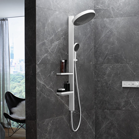Встраиваемый термостатический душ 4 в 1 комплект HANSGROHE Rainfinity Showerpipe 360 1jet, матовый белый