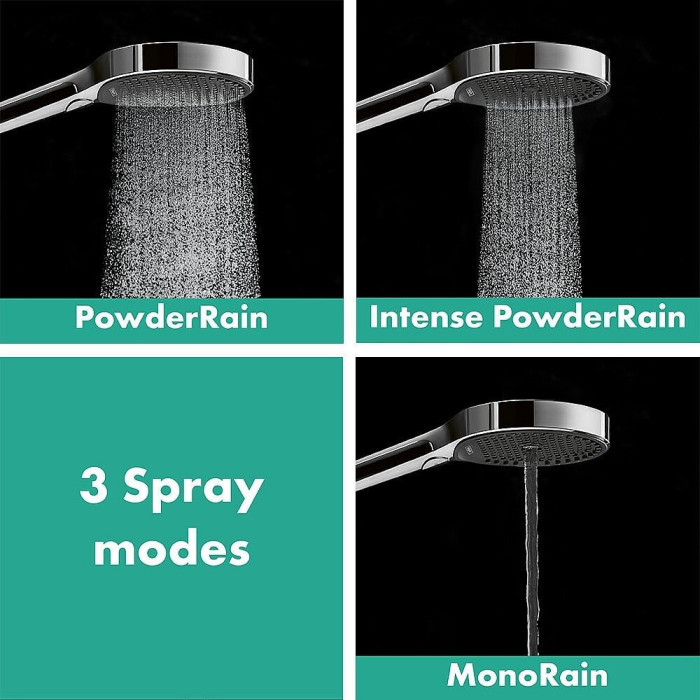 Встраиваемый термостатический душ 4 в 1 комплект HANSGROHE Rainfinity Showerpipe 360 1jet, матовый белый