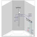 Built-in thermostatic shower 4 in 1 set HANSGROHE Rainfinity Showerpipe 360 1jet, Matt White