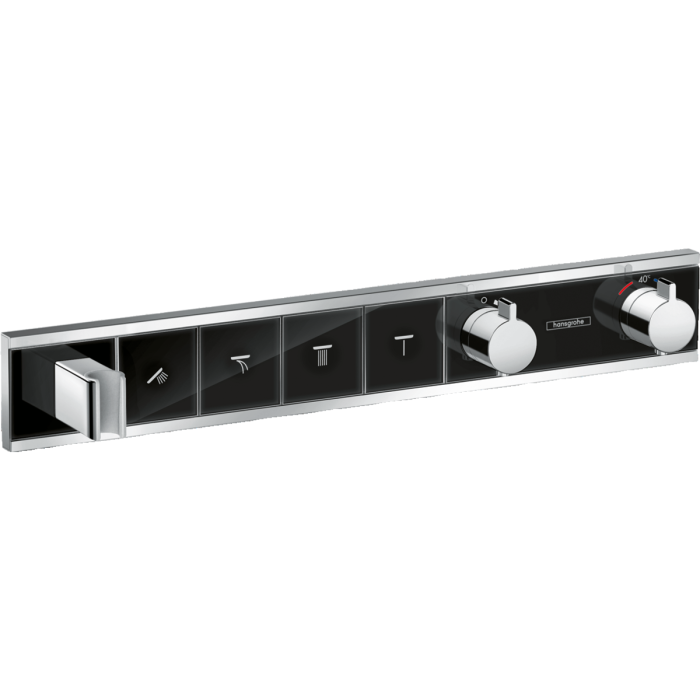 Встраиваемый термостатический душ 5 в 1 в комплекте HANSGROHE Rainmaker Select 460 3jet, черный/хромированный