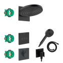 Potinkinis termostaatiline dušš 7 in 1 komplektis HANSGROHE Pulsify S 260, 2jet, Matt Black