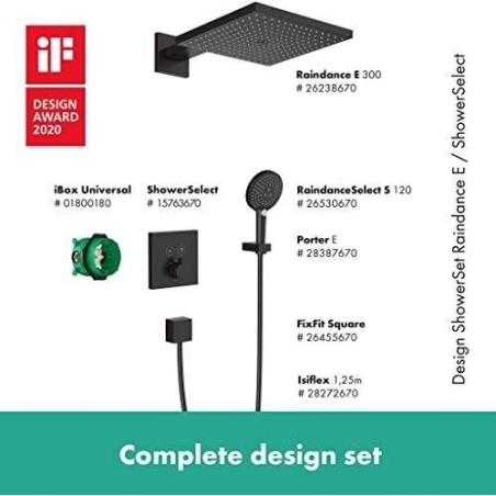 Potinkinis termostaatiline dušš 8 in 1 komplekt HANSGROHE Raindance Select E 1jet, 27939670