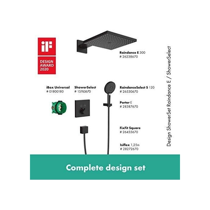 Встраиваемый термостатический душ 8 в 1 комплект HANSGROHE Raindance Select E 1jet, 27939670