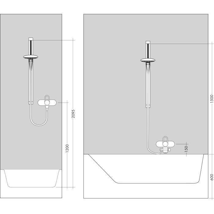 Dušikabiinide komplektid HANSGROHE Raindance Select S 150 3jet 90 cm, 26626000