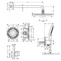 Built-in thermostatic shower 7 in 1 set HANSGROHE Raindance S, 27959670