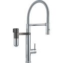 Kitchen (sink) faucet with pull-out hose-spray FRANKE Vital Semi-Pro, chrome / "Gunmetal"