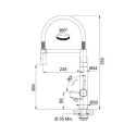 Kitchen (sink) faucet with pull-out hose-spray FRANKE Vital Semi-Pro, chrome / "Gunmetal"