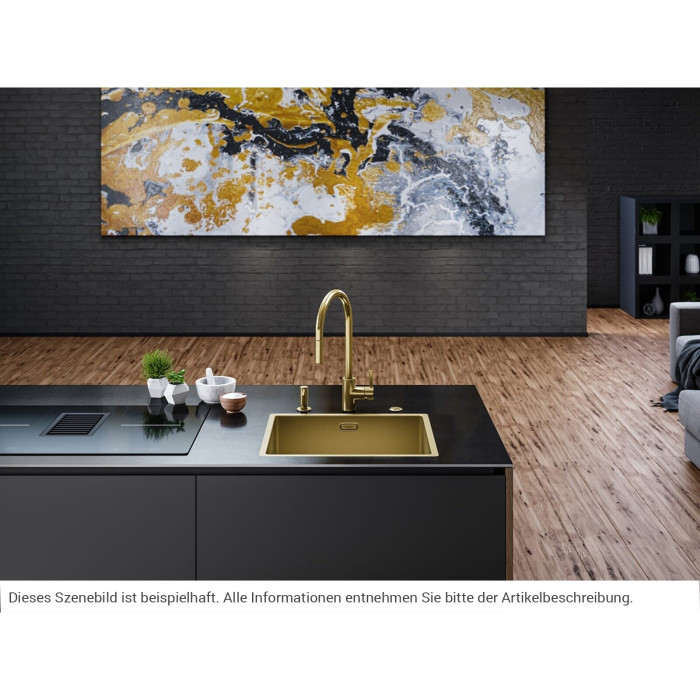 Stainless steel sink FRANKE Mythos Masterpeace BXM 210/110-50, gold