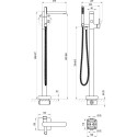 RAVAK 080.20BL.RB07A floor-mounted bath mixer