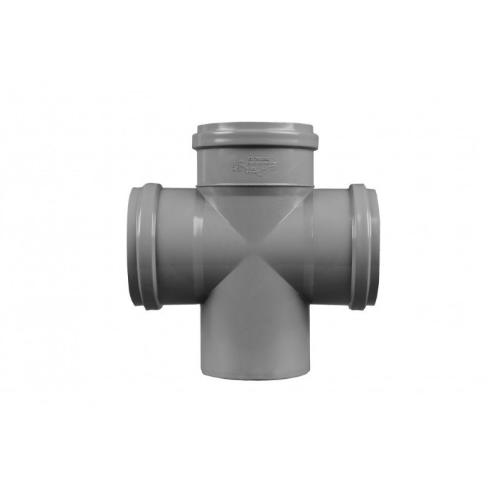 Indoor sewage four-way 110 x 110/90°, gray