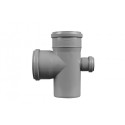Reduced four-way internal sewer 110 x 50/90°, gray