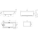 Acrylic rectangular bathtub RAVAK 10°