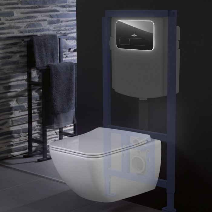 Villeroy & Boch 200G water flush plate with glass is LED shell, 921843RB