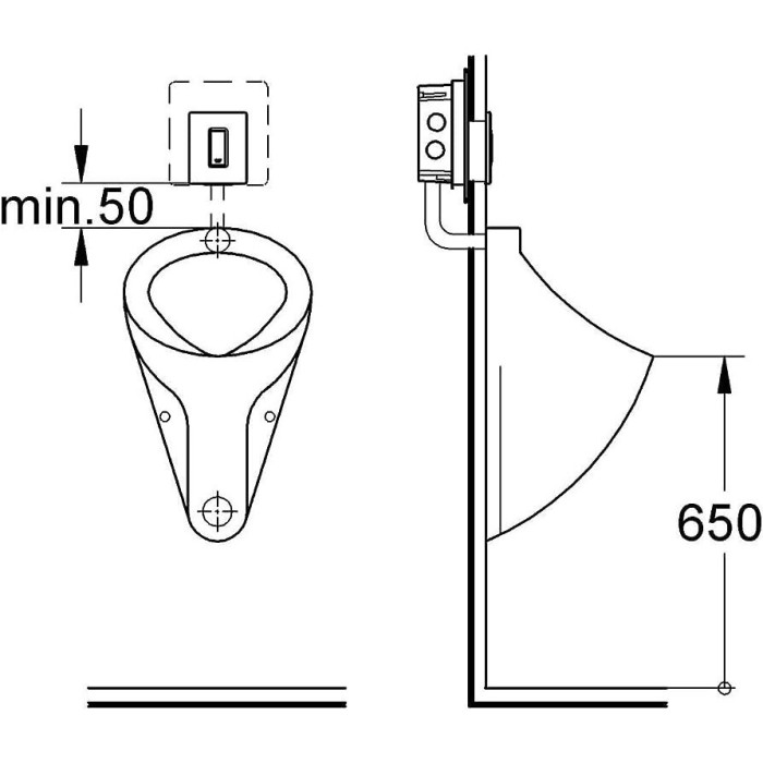 Плоская кнопка слива для писсуара GROHE Skate Cosmopolitan, 38784000