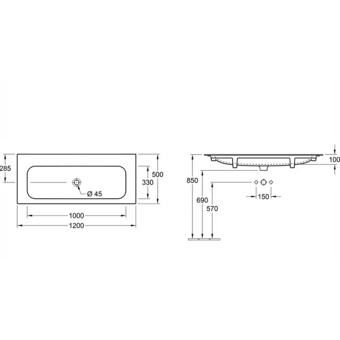 VILLEROY & BOCH Finion sink 1200 x 500 mm