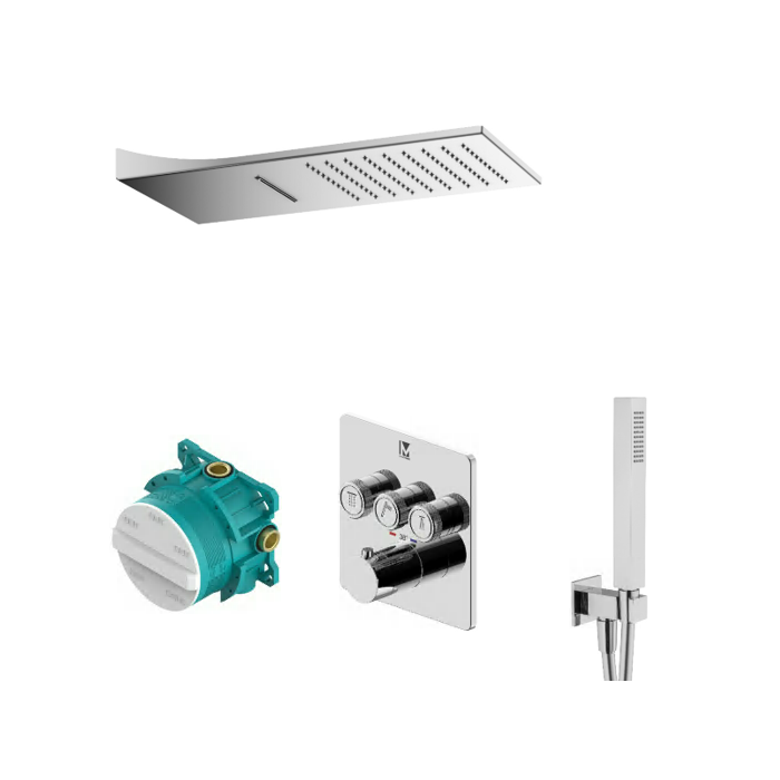 Built-in thermostatic shower set MARINER Eden B, chrome-plated
