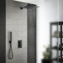 Built-in thermostatic shower set with holder from siens MARINER Quadrum set, Matt Black