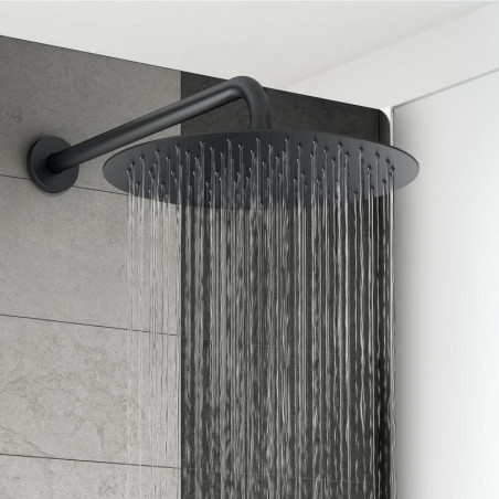 Built-in thermostatic shower set with holder from siens MARINER Logica collection, Matt Black