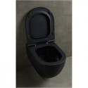 Hanging toilet ALICE CERAMICA Unica Rimless 50 x 35 cm with Slim Slow close lid, black-matt