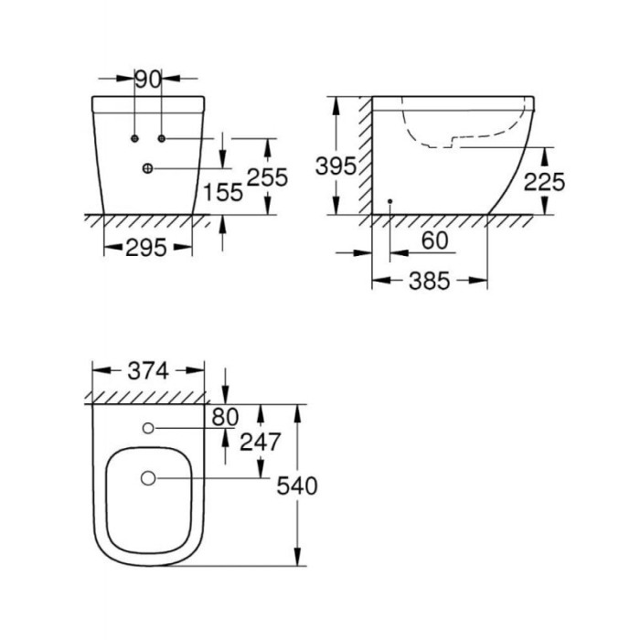 GROHE Euro ceramic bidet, 39340000