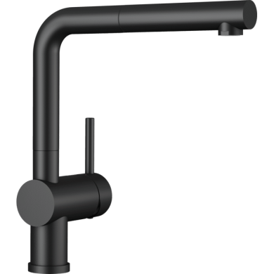 BLANCO Linus-S kitchen (sink) faucet, black-matte with a pull-out spout