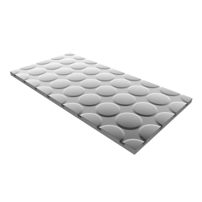 Dry system board (circles) EPS 300 MEPAfloor 1200 x 600 x 25 mm, with aluminum