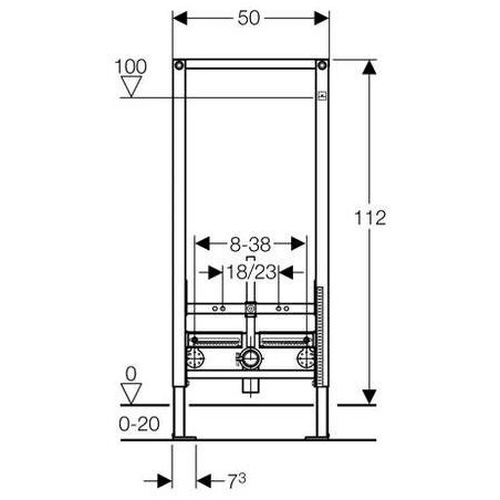 Geberit Duofix Sigma built-in bidet frame, 111.510.00.1