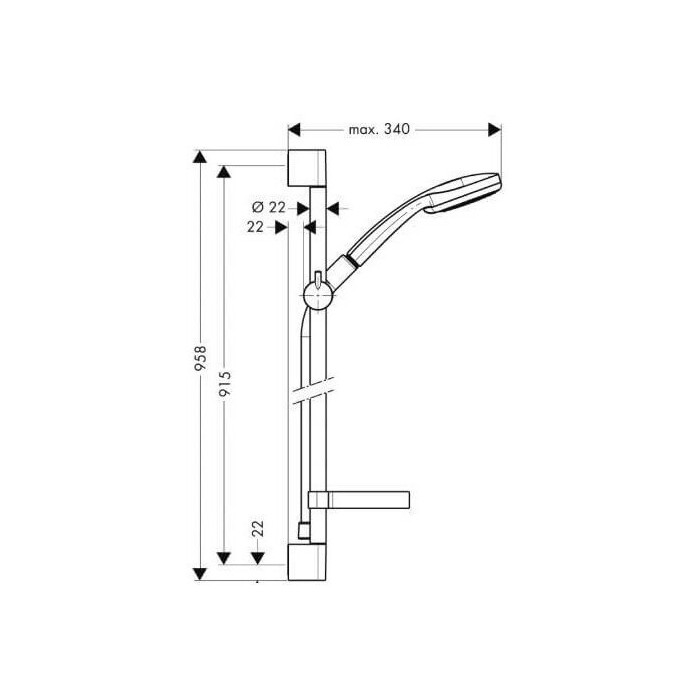 Shower set HANSGROHE Croma 100 Vario / Unica'C 90 cm, with soap dish, 27771000