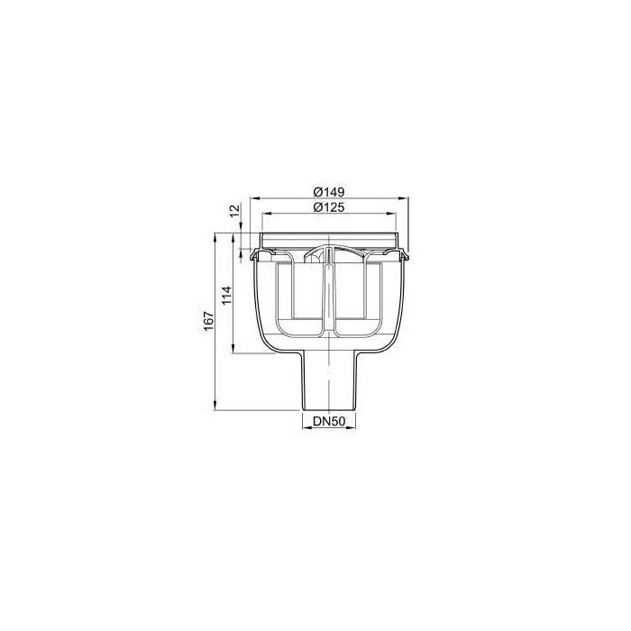 Trap for installing ACO Easy Flow DN 50 tile with a sealing joint for waterproofing, vertical