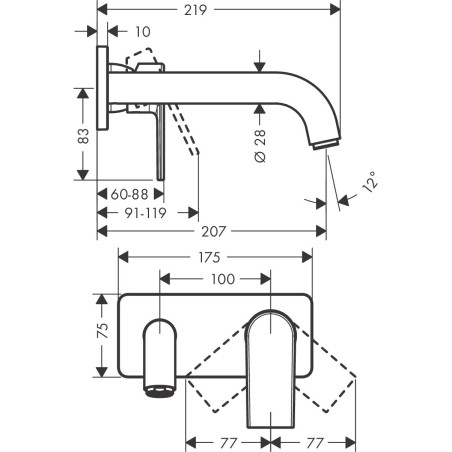 Potikend segisti HANSGROHE Vernis Shape, 71578000