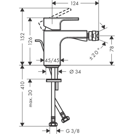 Segisti bidet HANSGROHE Vernis Shape, 71211670