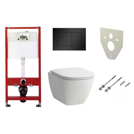 TECEprofil Base (4 in 1) concealed universal toilet frame set + LAUFEN Lua Rimless wall-hung toilet with slim S