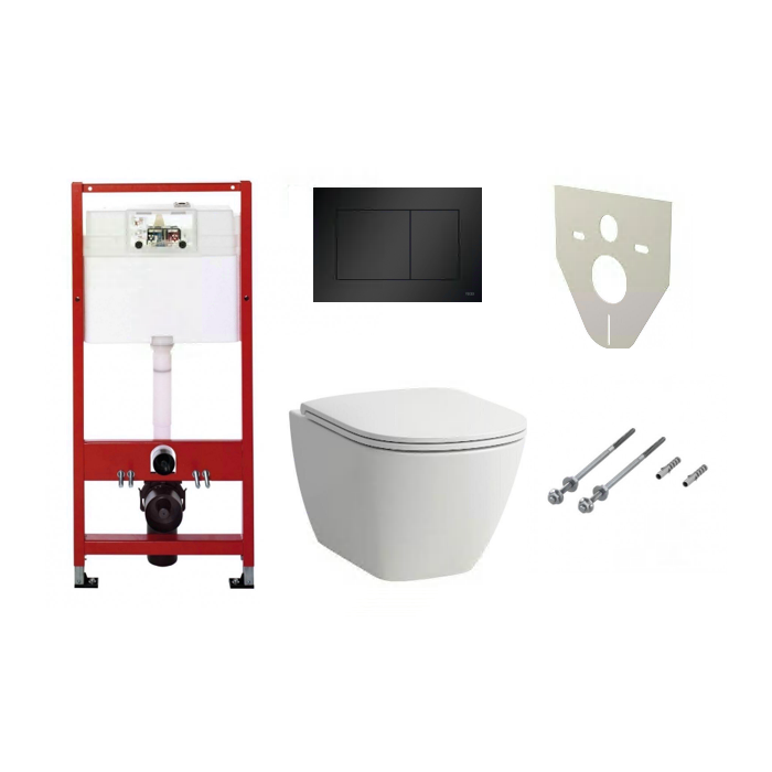 Potinkinis universaalne WC-raami komplekt TECEprofil Base (4 in 1) + rippuv WC-pott LAUFEN Lua Rimless slim S