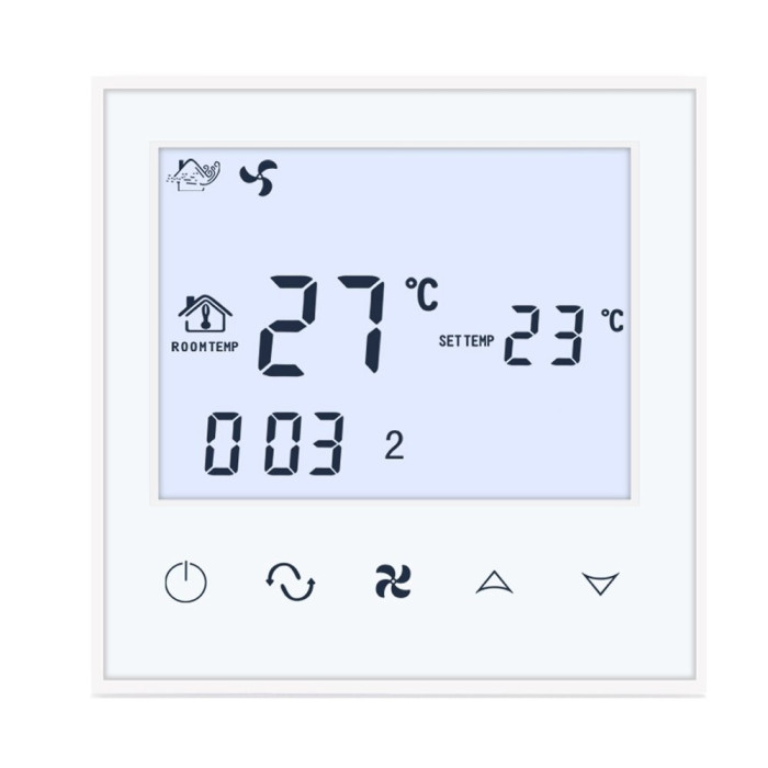 Built-in room thermostat with cooling function, white