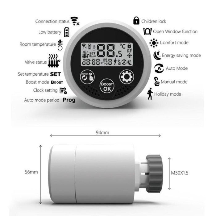 MEPA 763 Wi-Fi electronic radiator thermostats, white