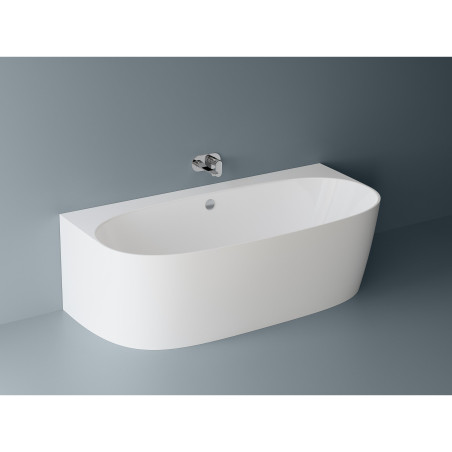 Stone mass bath pressed against the wall MEPA Aura 1578 x 860 mm