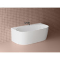Stone mass bath pressed against the wall MEPA Aura 1578 x 860 mm
