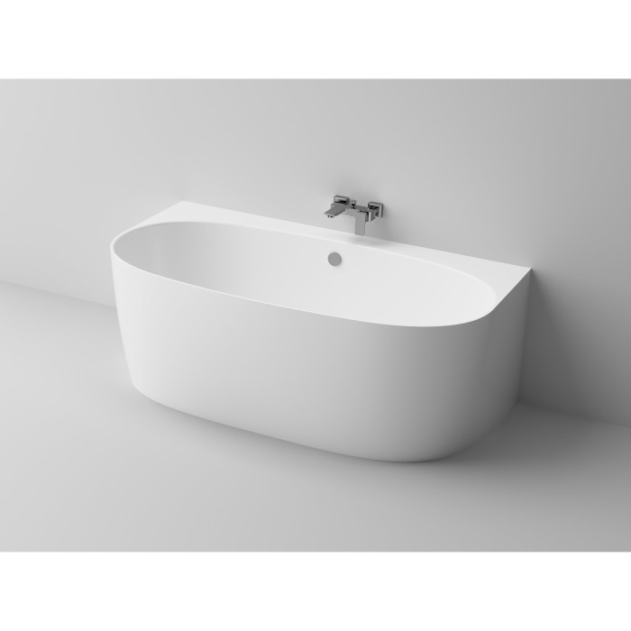 Stone mass bath pressed against the wall MEPA Aura 1578 x 860 mm