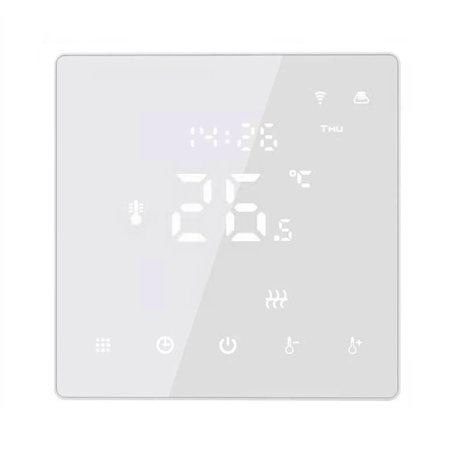 Thin Wi-Fi in-wall room thermostats, white