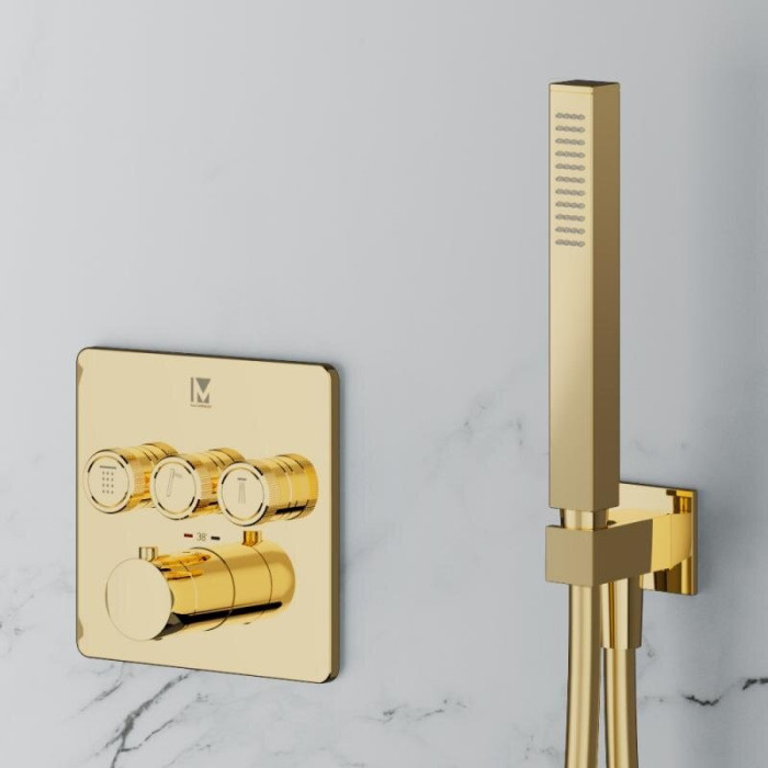 Built-in thermostatic shower set MARINER Eden B, Gold