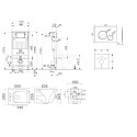 Built-in universal toilet (WC) frame sets EU (4 in 1) + wall-mounted toilet EU Square Rimless with slim Soft Close lid